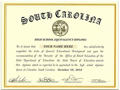 south carolina ged certificate verification